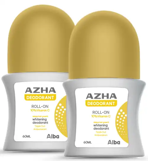 ALBA.AZHA DEO.WHITENING ROLL ON 10% VIT-C TRIPPLE OUD (YELLOW)60M 2BOX OFFER