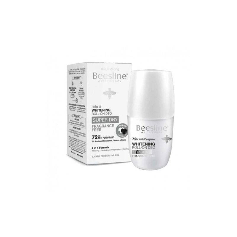 BEESLINE DEO.SUPER DRY FRAGRANCE FREE WHITENING ROLL ON 72H 50M