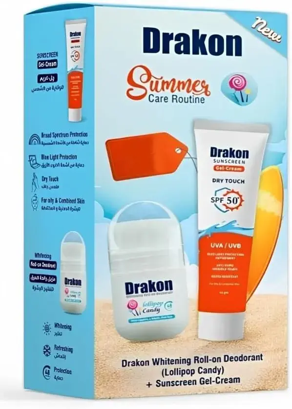 DRAKON(SUNSCREEN +SPF 50 GEL CR.+LOLLIPOP CANDY ROLL ON 50M)OFFER