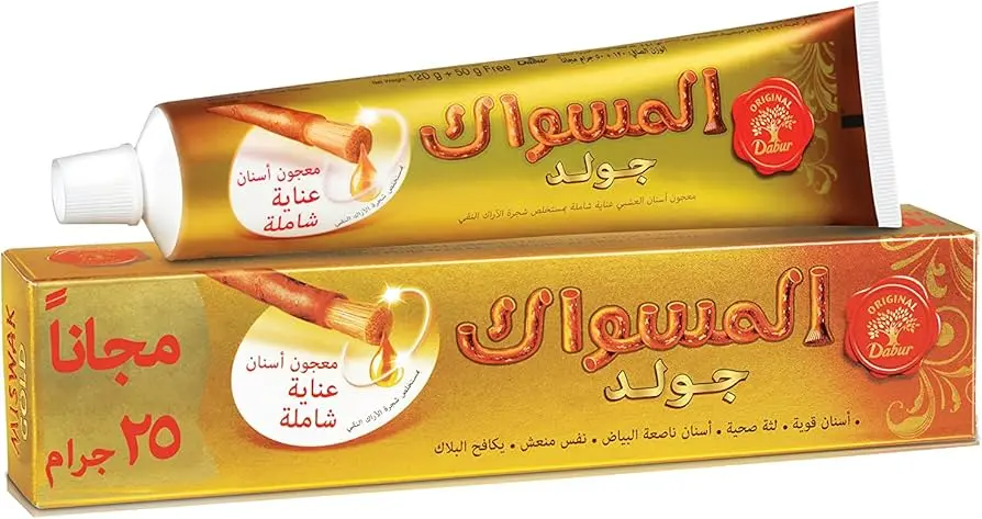 دابر مسواك معجون اسنان جولد 120جم(+20جم مجانا)