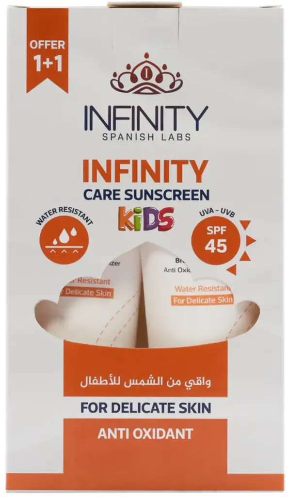 انفينيتي عرض صن سكرين +45 لوشن اطفال 120مل 1+1