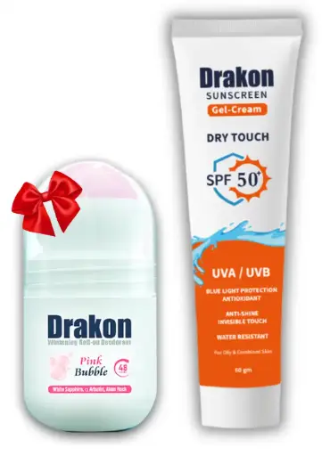 [P01124] DRAKON(SUNSCREEN +SPF 50 GEL CR.+PINK BUBBLE ROLL ON 50M)OFFER