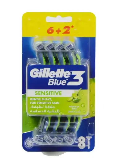 [D3209] جيليت بلو ثرى حساسة (كارت 6+2ق مجانا)